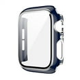 thumbnail image 1 of Glass+Cover for Apple Watch Case 45mm 41mm iWatch Case Bumper+Screen Protector Apple Watch Series 7 -blue silver, 1 of 6