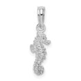 thumbnail image 4 of FJC Finejewelers 925 Sterling Silver Rhodium Plated Polished 3D Mini Seahorse Charm 19 x 5 mm, 4 of 6