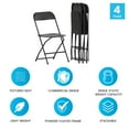thumbnail image 5 of Emma + Oliver Folding Chair - Black Plastic - 4 Pack 650LB Weight Capacity - Event Chair, 5 of 15