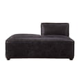 thumbnail image 2 of Modular Chaise with Top Grain Leather Fabric, Gray, 2 of 5