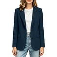 thumbnail image 7 of Perfectbot Women's Notch Collared Blazer 2 Button Long Sleeve Suit Jacket Office Business Outfits, 7 of 7