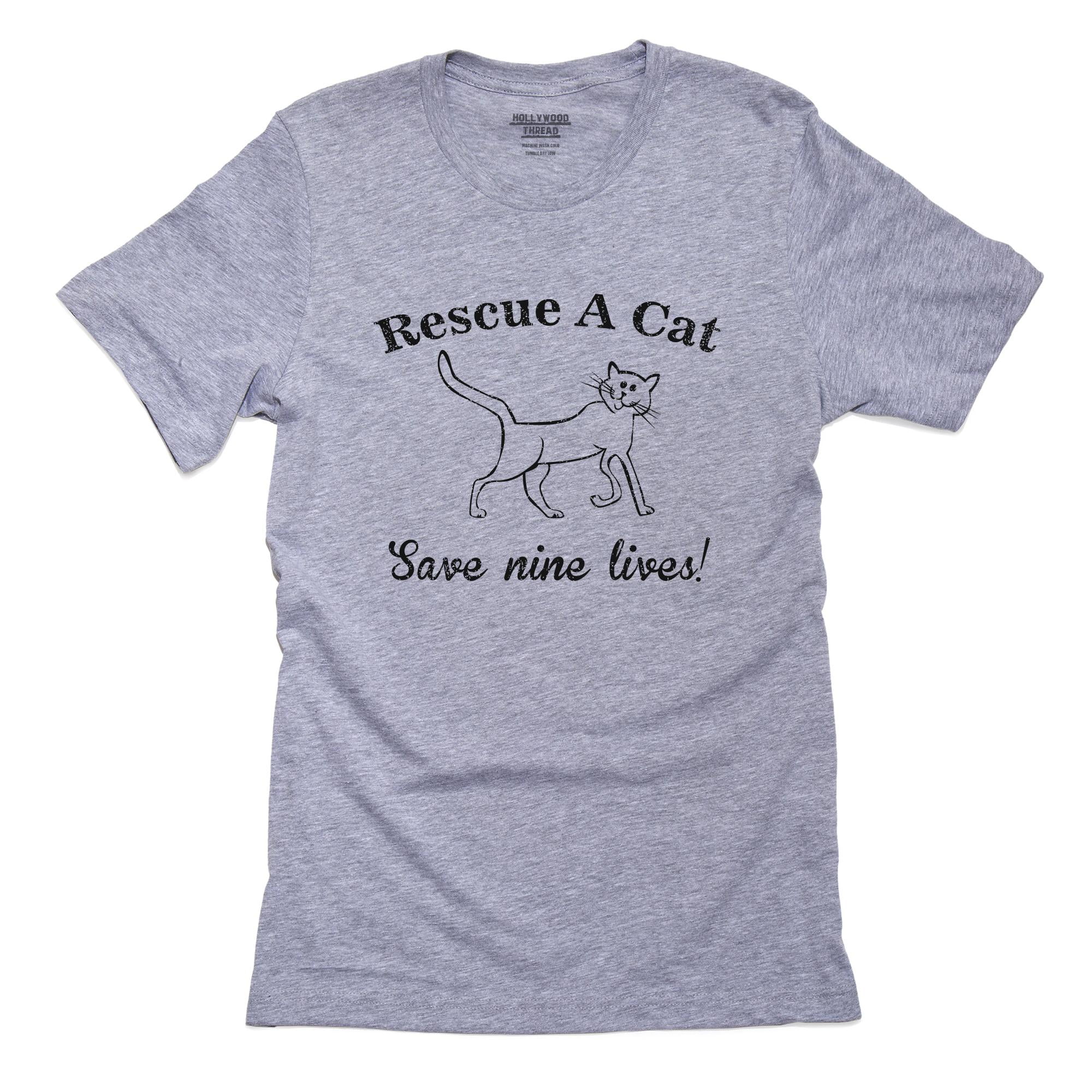 Rescue A Cat Save Nine Lives - Cat Adoption Love Men's Grey T-Shirt ...