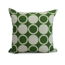 Simply Daisy, 18 x 18 Inch, Small Modcircles, Geometric Print Pillow, Green