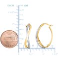 thumbnail image 2 of 14K Yellow And White Gold Double Criss Cross Hoop Earrings, 2 of 2