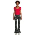 thumbnail image 2 of No Boundaries Women's Elastic Waistband Flare Leg Pants, Size M, 2 of 7