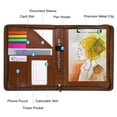 thumbnail image 3 of Uxcell A4 Business Portfolio PU Leather Padfolio Organizer Legal Document Folder Zipper Professional, Brown, 3 of 6
