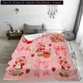 thumbnail image 6 of Ultra-Soft Flannel Blanket with Strawberry&Girl Cartoon Design, Cozy Throw for Bedroom Sofa Travel, Perfect Gift for Family Friends Applies To Super Soft Decorative Sofa/sofa/bedroom Cartoon Blanket, 6 of 8