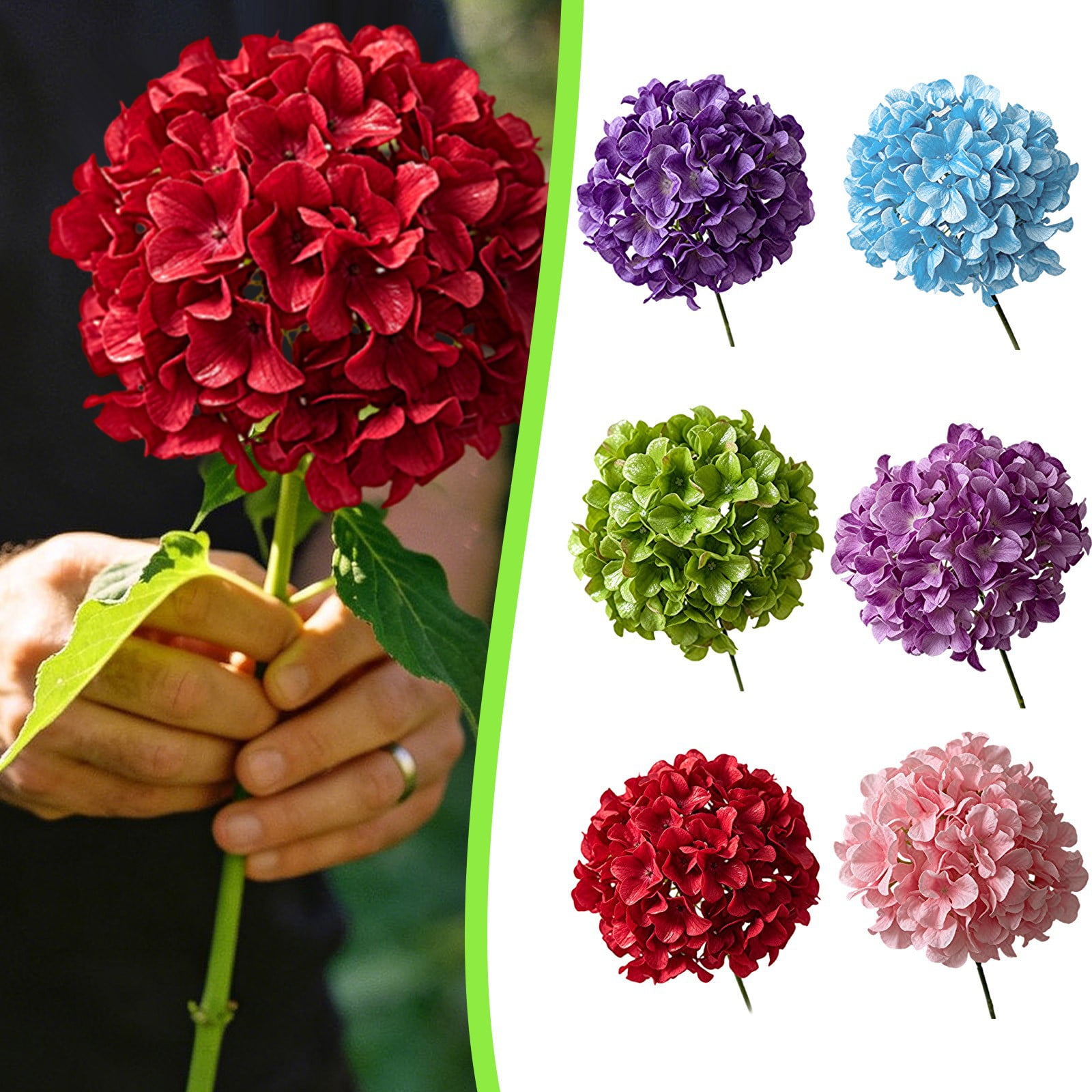 Artificial Flowers Silk Hydrangea Stems for Wedding Centerpieces Lifelike Faux Floral Bouquet for Home Decor Bendable Wire Fabric Hydrangea Decoration