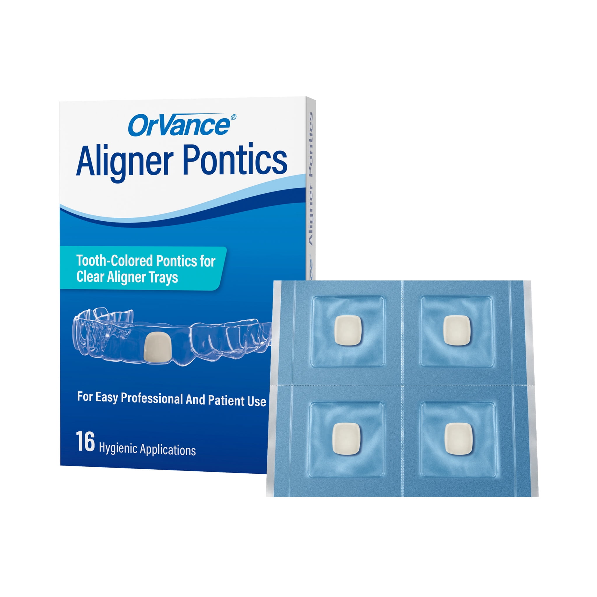 OrVance Aligner Pontics| Specifically Designed to Fill the Space of Missing or (Partially Missing) Teeth in Clear Aligner Trays and Retainer (32 Count)