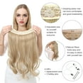 thumbnail image 4 of Xiao Hua invisible fishing line wire hair extension, long wavy curly synthetic fiber, adjustable headband style hair extension, 16 inch dark brown, 1 piece, style A, 4 of 4