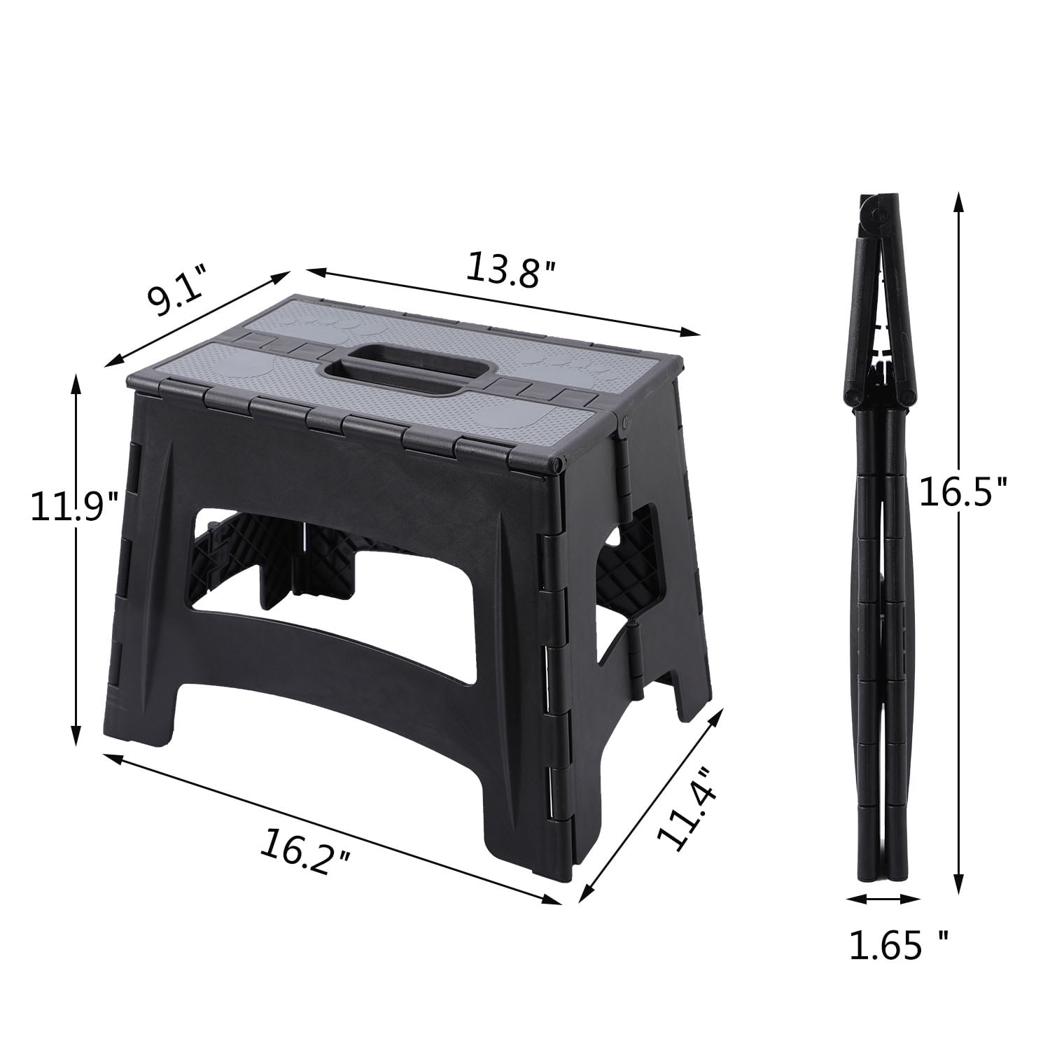 Farmora 12 inch Anti-Slip Step Stool 300 lb Capacity, Black