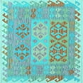 thumbnail image 1 of Ahgly Company Indoor Square Southwestern Light Blue Country Area Rugs, 7' Square, 1 of 4