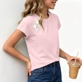 thumbnail image 5 of Zpanxa Girls Shirts, Girls Summer Tops Kids Summer Solid Color Short Sleeve Round Neck T-shirt Top Kids Pink 3 Years, 5 of 8