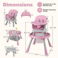 thumbnail image 3 of Gymax 16-in-1 Baby High Chair w/ Activity Center Booster Seat Building Block Table Pink, 3 of 10