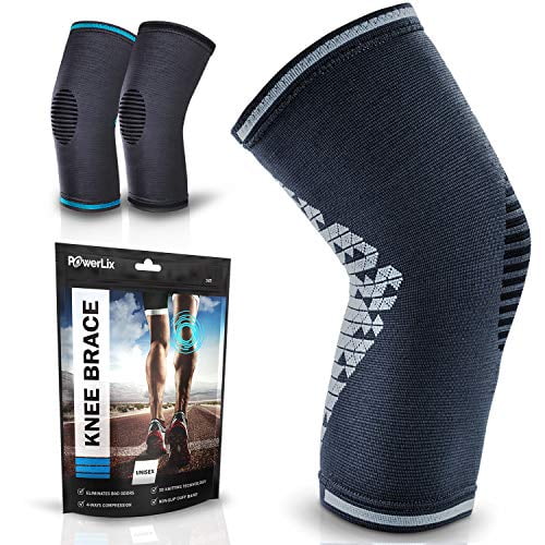 Sports Basketball Weightlifting Gym Workout POWERLIX Knee Compression Sleeve Best Knee Brace for Knee Pain for Men & Women – Knee Support for Running 