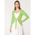 thumbnail image 2 of Women's Tie Front Metallic Ruffled Long Sleeve Open Cardigan, 2 of 6