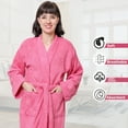 thumbnail image 2 of GOLD TEXTILES Premium Terry Cloth Robes for Women Lightweight Long Bathrobe, Adjustable Towel Robe Belt with Collar X-Large Long Rose Pack of 1, 2 of 6