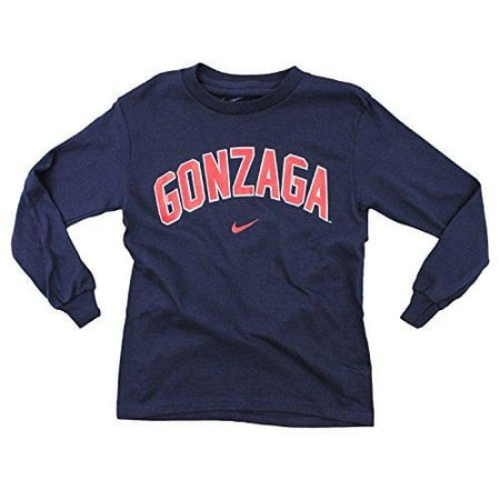 - Nike NCAA College Youth Boys Gonzaga Bulldogs Long Sleeve Arch Tee Shirt, Navy