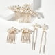 thumbnail image 5 of 5 Piezas Peinetas para el Cabello de Boda Nupcial Doradas Horquillas para el Cabello con Perlas Clips Tocado Accesorios para el Cabello Vintage Joyas con Perlas para Novias Damas de Honor, 5 of 5