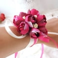 thumbnail image 6 of Joernso Wedding Bridesmaid Sisters Hand Wrist Corsage Flower Imitation Pearl Bracelet, 6 of 8