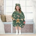 thumbnail image 7 of FORMRS Wearable Blanket Hoodie with Sleeves for Kids Cozy Flannel Sweatshirt, Christmas Gingerbread, 7 of 7