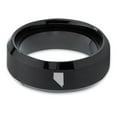 thumbnail image 2 of Tungsten Nevada The Silver State Band Ring 8mm Men Women Comfort Fit Black Beveled Edge Brushed Polished, 2 of 4