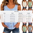 thumbnail image 3 of Stripe Tank Top for Women Crew Neck Sleeveless Loose Fit Button up Casual Tee Shirts Summer Fashion Tunic Tops Blouse Black, 3 of 7