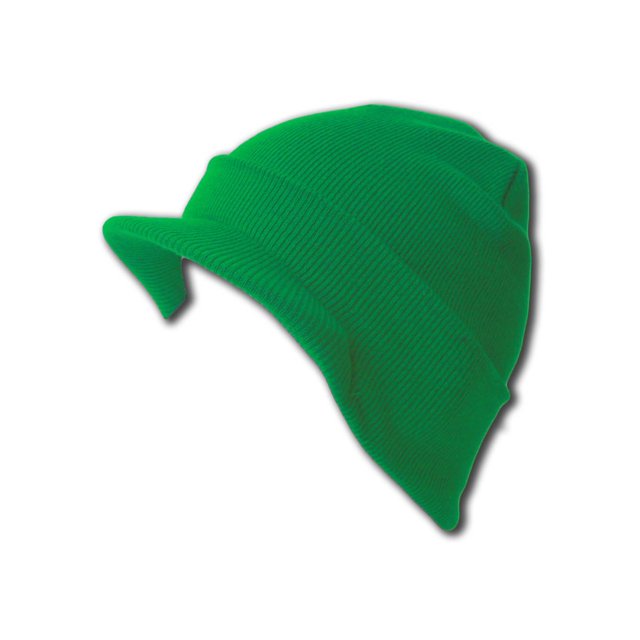 Cuff Beanie Visor Skull Cap Hat Beanie - Kelly