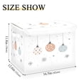 thumbnail image 3 of WOBOGO Christmas Elements Large Collapsible Storage Box Flip Lid Fabric Decorative Organizer Container Basket with Handles 16.5×12.6×11.8in, 3 of 7
