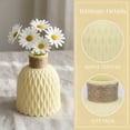 thumbnail image 2 of Unique Bargains Geometric Plastic Tall Decorative Bud Vase Beige 4.7" x 4.7" x 5.7", 2 of 7