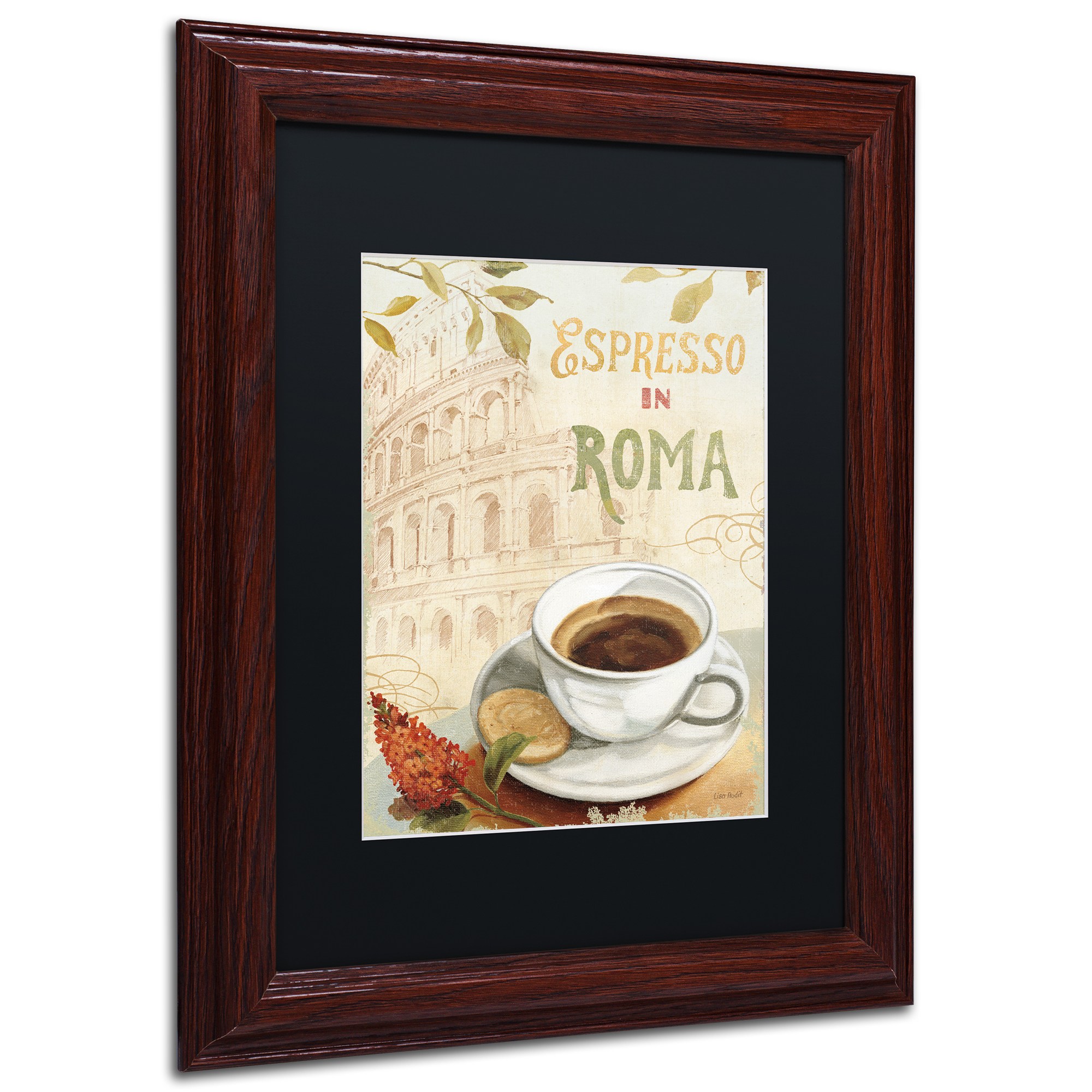 Trademark Fine Art "Cafe in Europe III" Canvas Art by Lisa Audit, Black Matte, Wood Frame