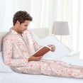 thumbnail image 6 of Lsque Flower Rabbit Pattern Long Sleeve Pajama Set for Men - Soft 2-Piece Sleepwear and Loungewear Set with Pockets, Comfy Nightwear-Small, 6 of 7