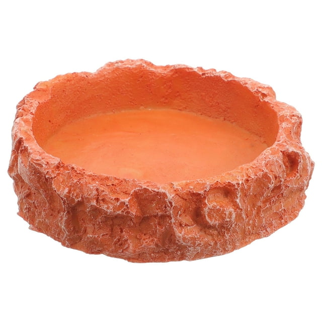 USHOBE Bol Alimentaire pour Lézard en Résine Rond Marron Clair 1Pcs pour Temps d'Alimentation