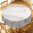 thumbnail image 2 of Tchckioa 60 Inch Round Tablecloth for Kitchen,Stain Proof Table Cloth Cover,White Wooden, 2 of 6