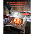 thumbnail image 6 of KFFKFF Square Fire Pit Heat Shield, 25.4x25.4x14.6 inch Outdoor Burner Cover, Stainless Steel Wood Burning Heat Reflector with Foldable Legs & Carry Handle for Camping and Bonfires, 6 of 9