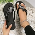 thumbnail image 5 of IUJSOY Flip Flops for Women Floral Rhinestone Thong Sandals Slip on Shoes Platform Wedges Heels, 5 of 9