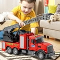 thumbnail image 2 of Juguete para camión de bomberos NIPLOOOW para niños, alimentado por fricción, con luces y sonidos, 2 of 7