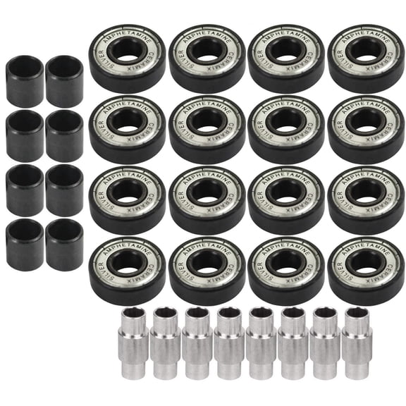 Amphetamine Inline Roller Hockey Speed Bearings and Spacers Kit Ceramic Silver