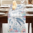 thumbnail image 3 of Table Runners 120 Inches Long Dress Scarves, Coastal Turtle Farmhouse Coffee/Dining/Kitchen Table Runner for Living Room, Beach Nautical Ocean Coral Seahorse Vintage 13x120 Inch, 3 of 9