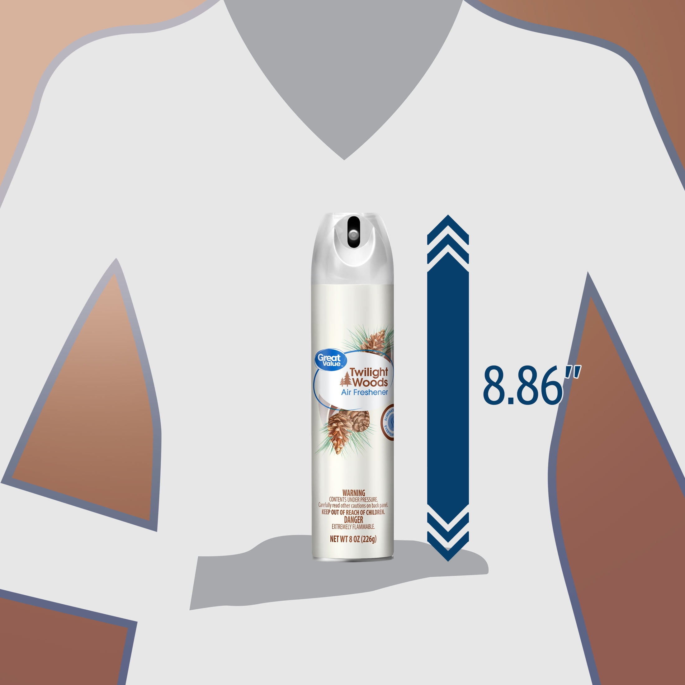 (6 pack) Great Value Aerosol Air Freshener, Twilight Woods, 8 oz