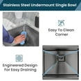 thumbnail image 5 of Strictly Sinks Undermount Workstation Kitchen Sink – Black 23 Inch 16 Gauge Single Bowl Kitchen Sink, 5 of 8