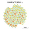thumbnail image 5 of Rocae Tree Palms Lemon Printed Heat Resistant Place Mats,Classic Hemstitch Cloth Fabric Placemats Imitation Linen Place Mat Table Mats 18x12 inch, 5 of 5