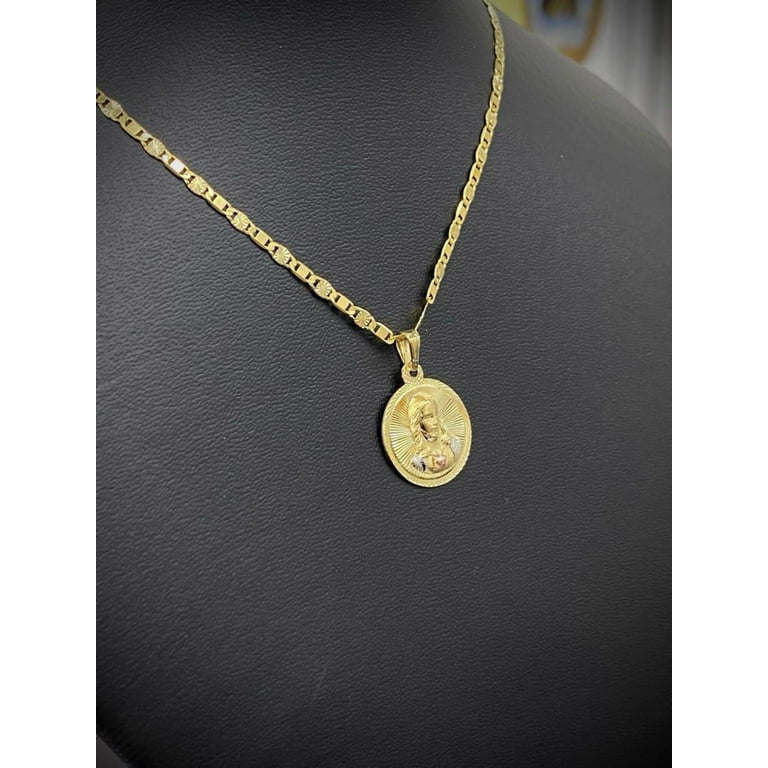 14K Gold Filled Jesus Necklace Sacred Heart Charm Newborn