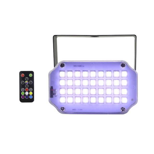 ZHAOCHENG Mini luz estroboscópica de discoteca activada por sonido para iluminación de escenario con 48 LED superbrillantes