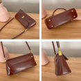 thumbnail image 4 of Bolso de hombro pequeño tipo sobre para mujer Bolso de mano de cuero Mini con cierre de hebilla (café), 4 of 5