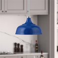 thumbnail image 2 of Henn&Hart 10" Blue/Polished Nickel Metal Pendant, 2 of 3