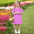 thumbnail image 5 of Agkizg Girls Short Sleeve Dresses Crewneck Floral Print Casual A Line Flower Girl Sundress Dresses, 5 of 5