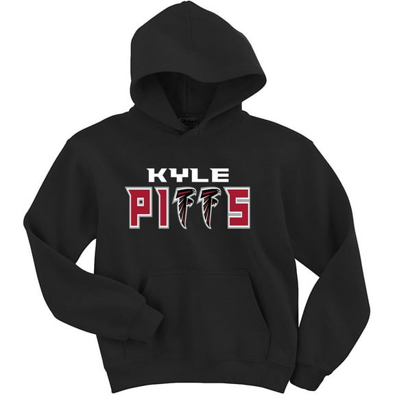 Black Falcons Kyle Pitts Logo Hooded Sweatshirt ADULT