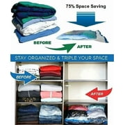 QQbed 8 PACK Vacuum Storage Bags, Airtight Space Saver, EXTRA LARGE to Organize Clothes Bedding