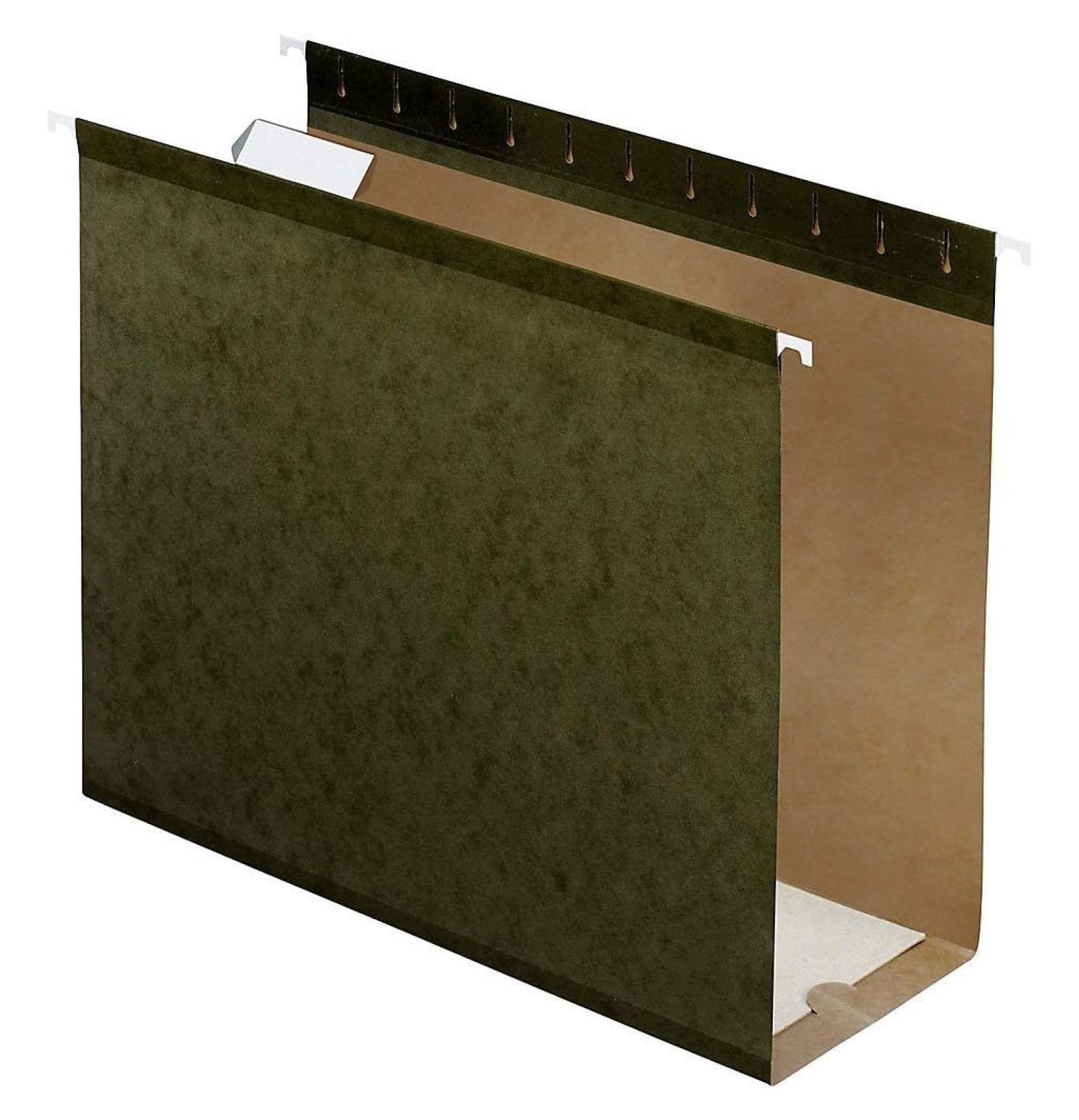 Hanging File Folders 4 Inch Capacity, Letter Size - Standard Green, 1/5 Cut, 25 Pack